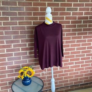 LOFT Burgundy Mockneck